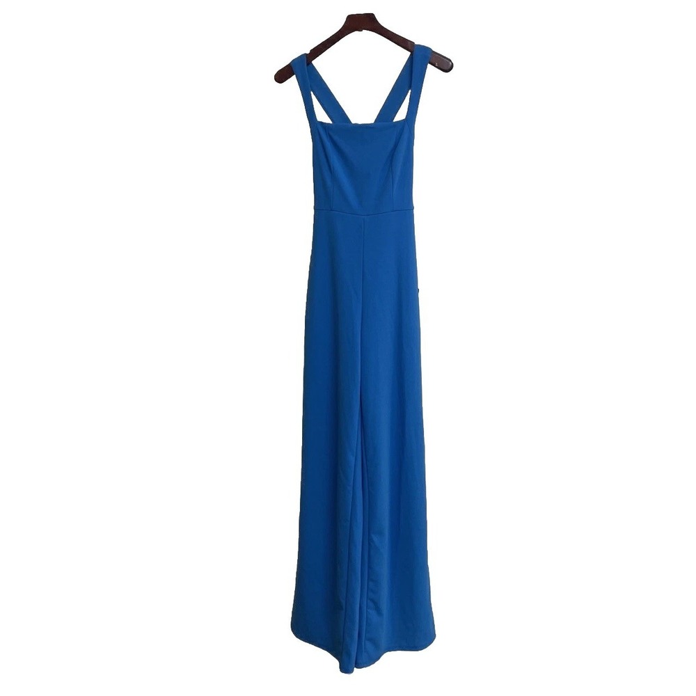 NWT Lulus Glamorous Dedication Blue Wide Leg Square Neck Jumpsuit Women's Small - Picture 6 of 13